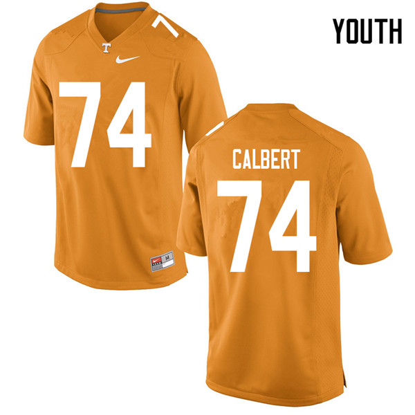 Youth #74 K'Rojhn Calbert Tennessee Volunteers College Football Jerseys Sale-Orange - Click Image to Close